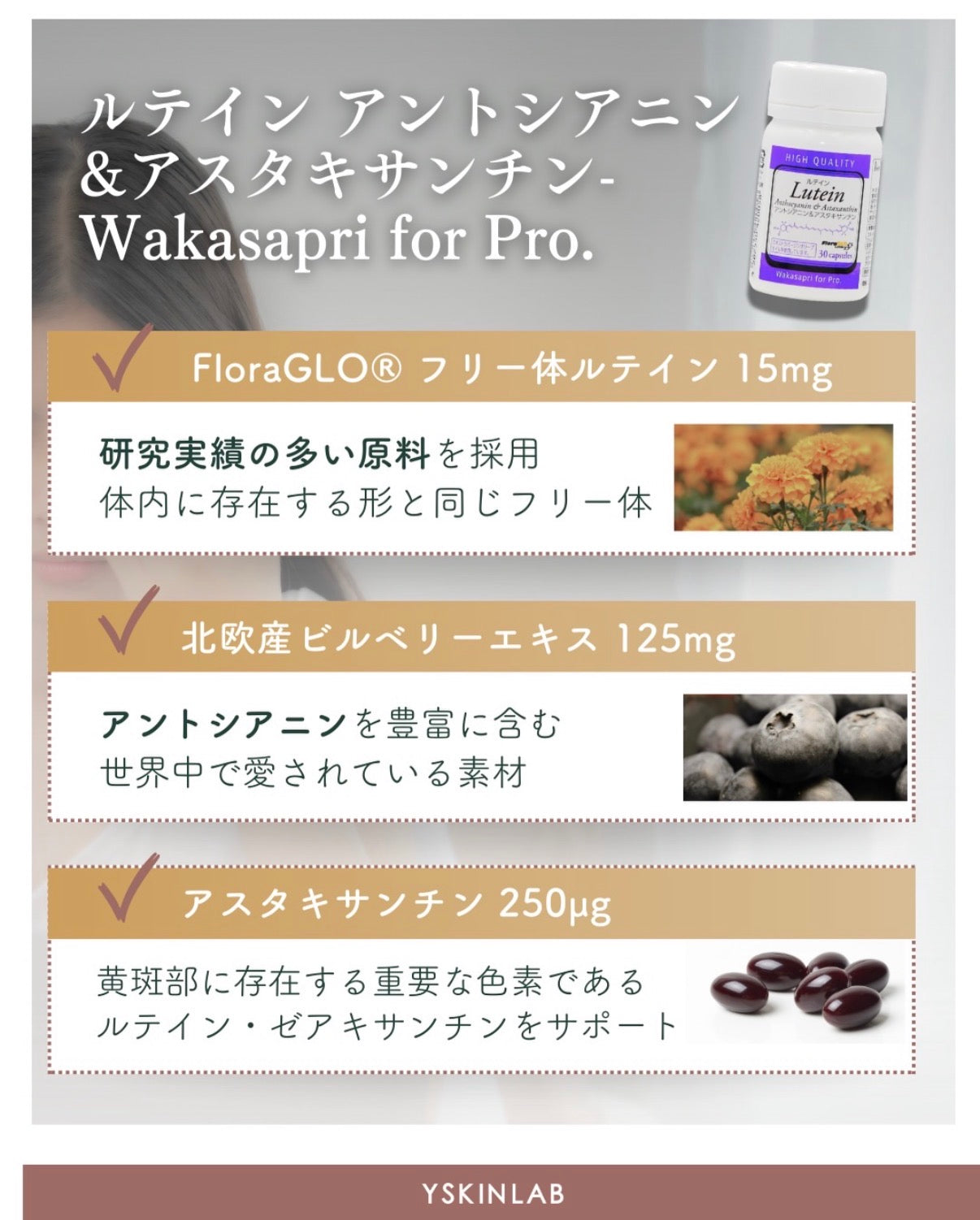 ワカサプリ｜ルテイン アントシアニン&アスタキサンチン-Wakasapri for Pro.